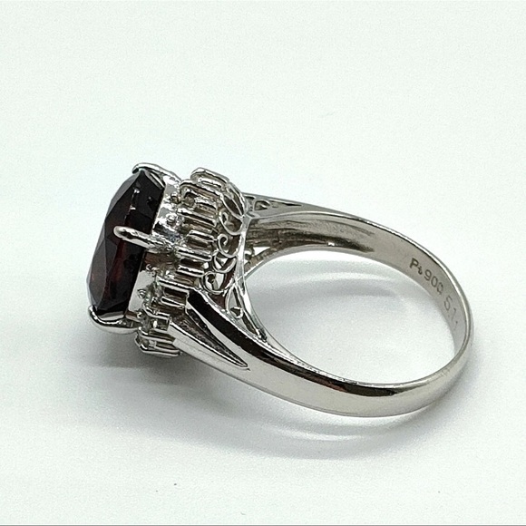 Jewelry Ring Garnet 5.11ct Platinum 1399052 - Picture 2 of 11